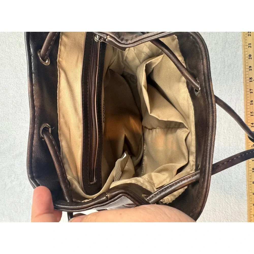 Madden NYC Brown Distressed Faux Leather Mini Backpack MNY-771